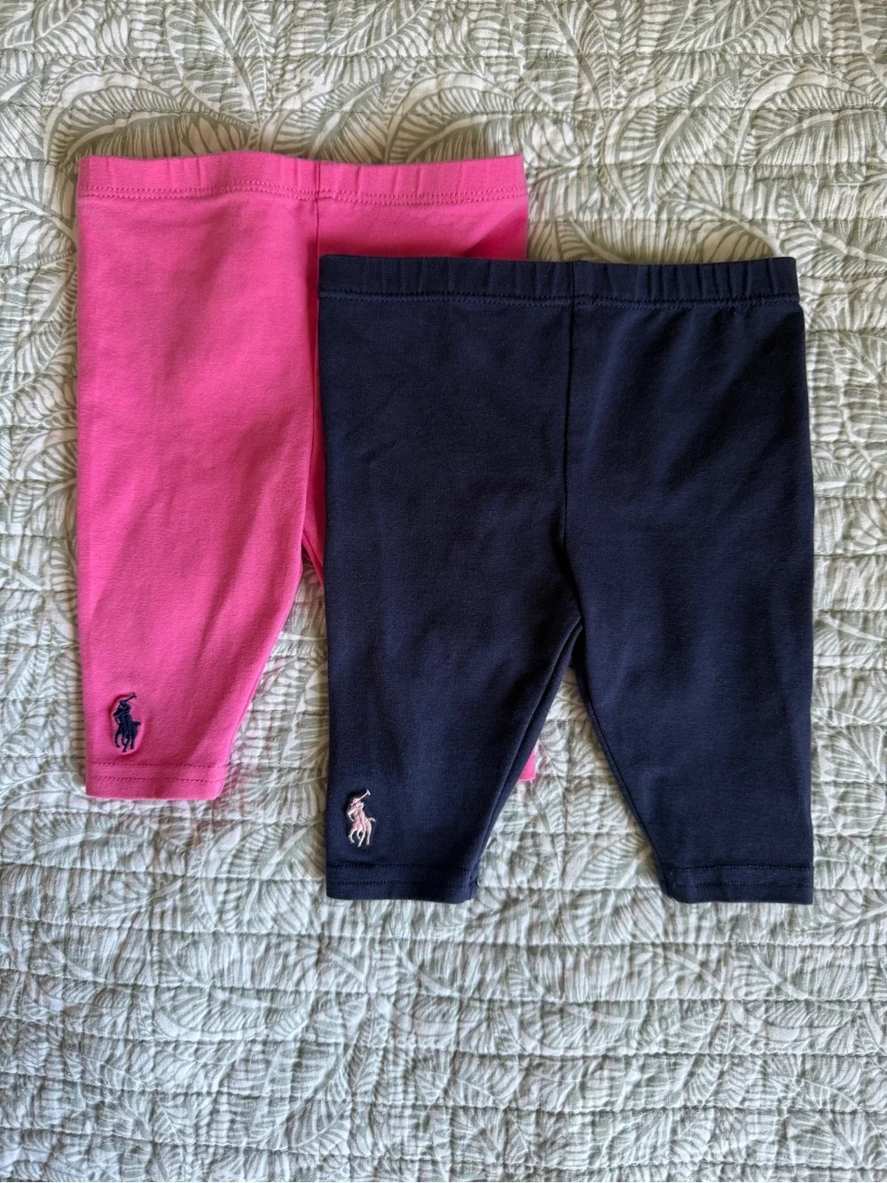 Ralph Lauren Baby Leggings Set - Hot Pink & Navy